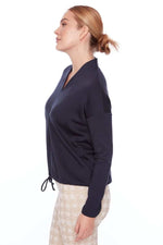 Load image into Gallery viewer, V Neck Long Sleeve Top in Navy
