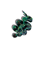 Load image into Gallery viewer, Hand Painted Snake Claw Hair Clip in Green
