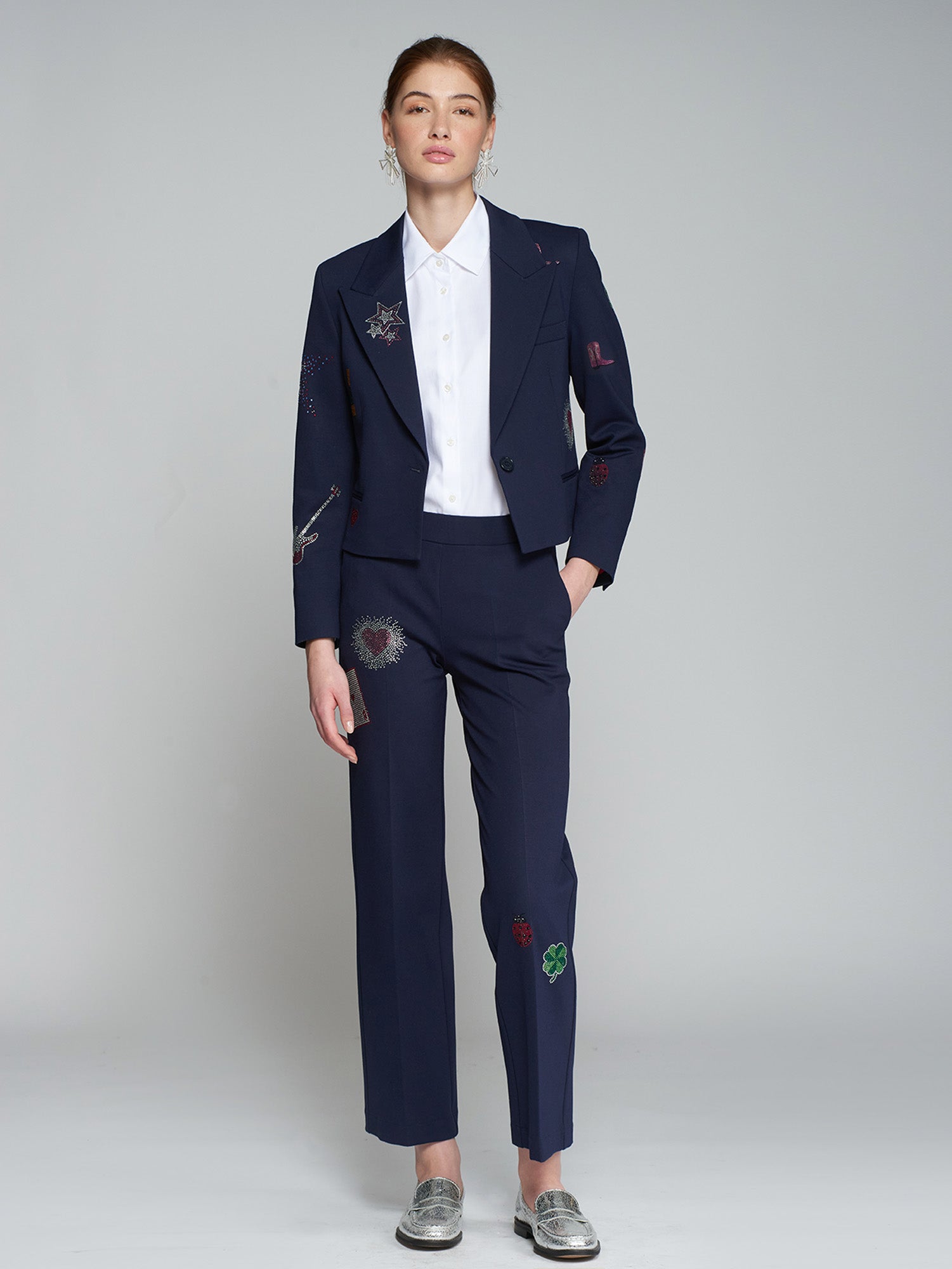 Martina Strass Trouser in Navy Punto