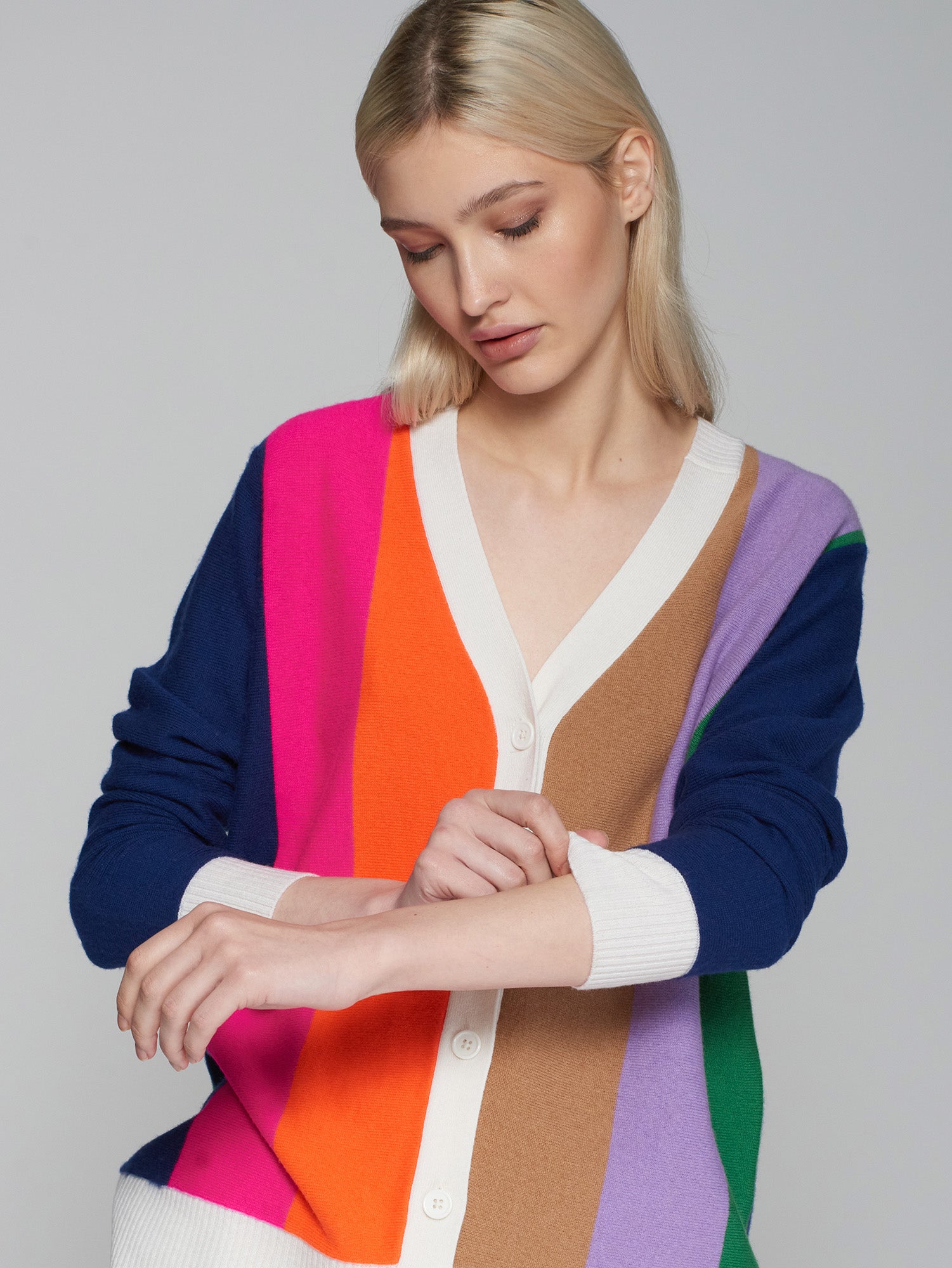 Alina Striped Cardigan in Multicolor