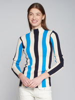 Load image into Gallery viewer, Canale Striped Sweater in Ecru, Blue, and Navy
