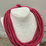 Load image into Gallery viewer, Solid 8-Strand Rope Necklace in Bright Pink
