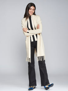 Fringe Cardigan in Beige