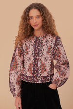 Load image into Gallery viewer, Glam Tapestry Long Sleeve Jacket in Burgundy
