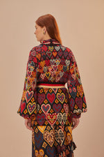 Load image into Gallery viewer, Hearts Ikat Knit Blazer in Black
