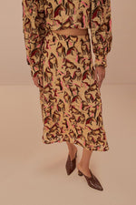 Load image into Gallery viewer, Horses Guipire Midi Skirt in Cream
