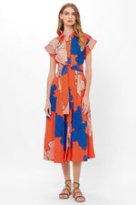 Load image into Gallery viewer, Belted Shirt Dress in Bora Bora Red
