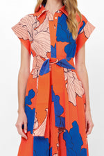 Load image into Gallery viewer, Belted Shirt Dress in Bora Bora Red
