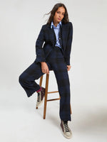 Load image into Gallery viewer, Hillary Blazer in Black Navy Gingham
