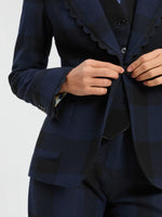 Load image into Gallery viewer, Hillary Blazer in Black Navy Gingham
