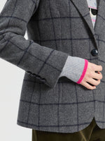 Load image into Gallery viewer, Helen Blazer in Grey/Navy Blue Check
