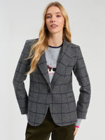Load image into Gallery viewer, Helen Blazer in Grey/Navy Blue Check
