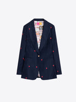 Load image into Gallery viewer, Sophia Blazer in Navy Pinstripe
