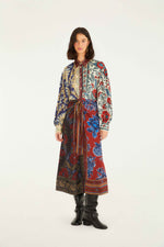 Load image into Gallery viewer, Winter Mix Midi Dress in Navy
