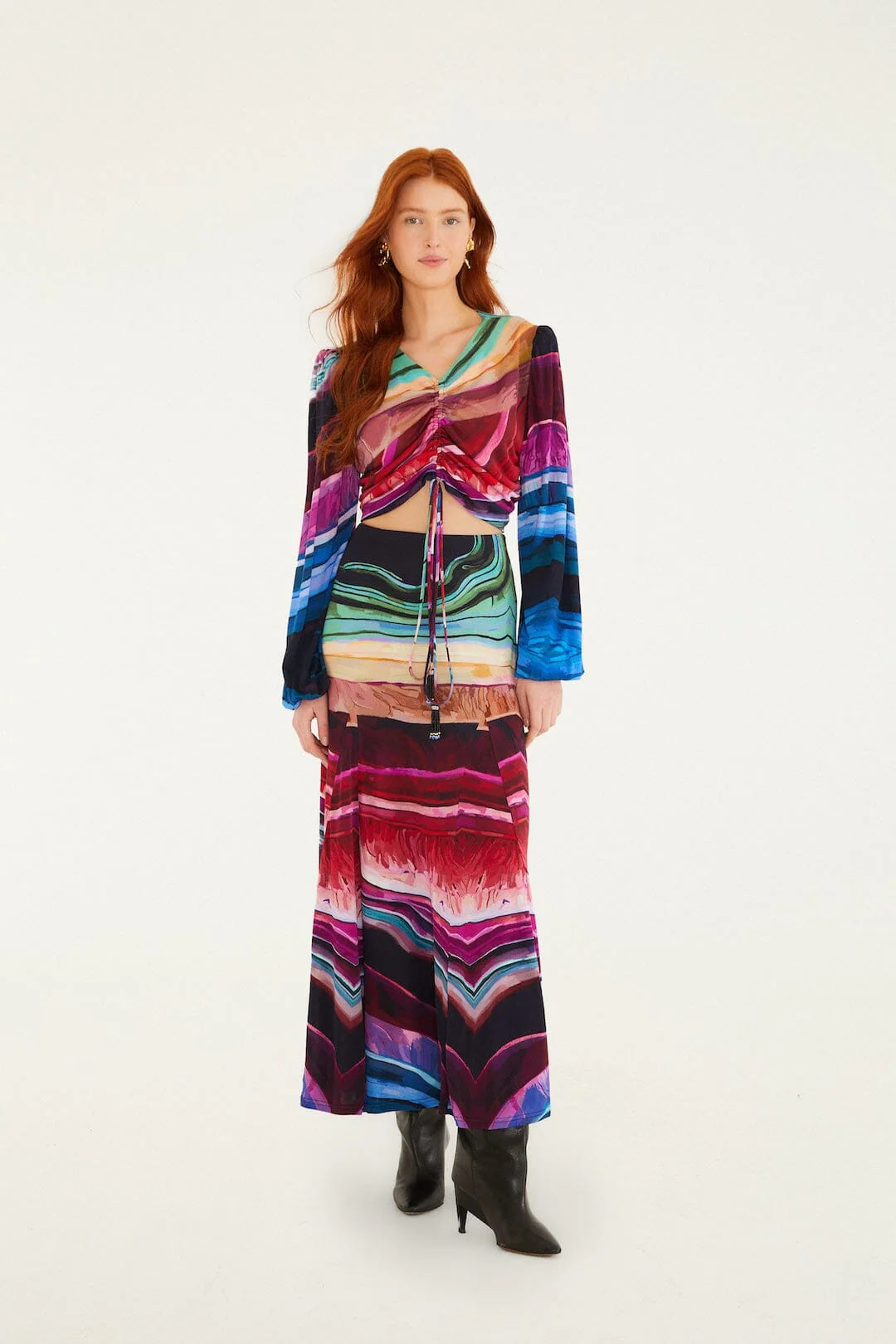 Precious Gems Maxi Skirt in Multicolor