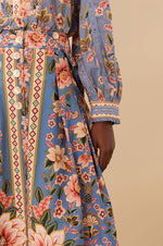 Load image into Gallery viewer, Superbloom Tapestry Maxi Skirt in Blue
