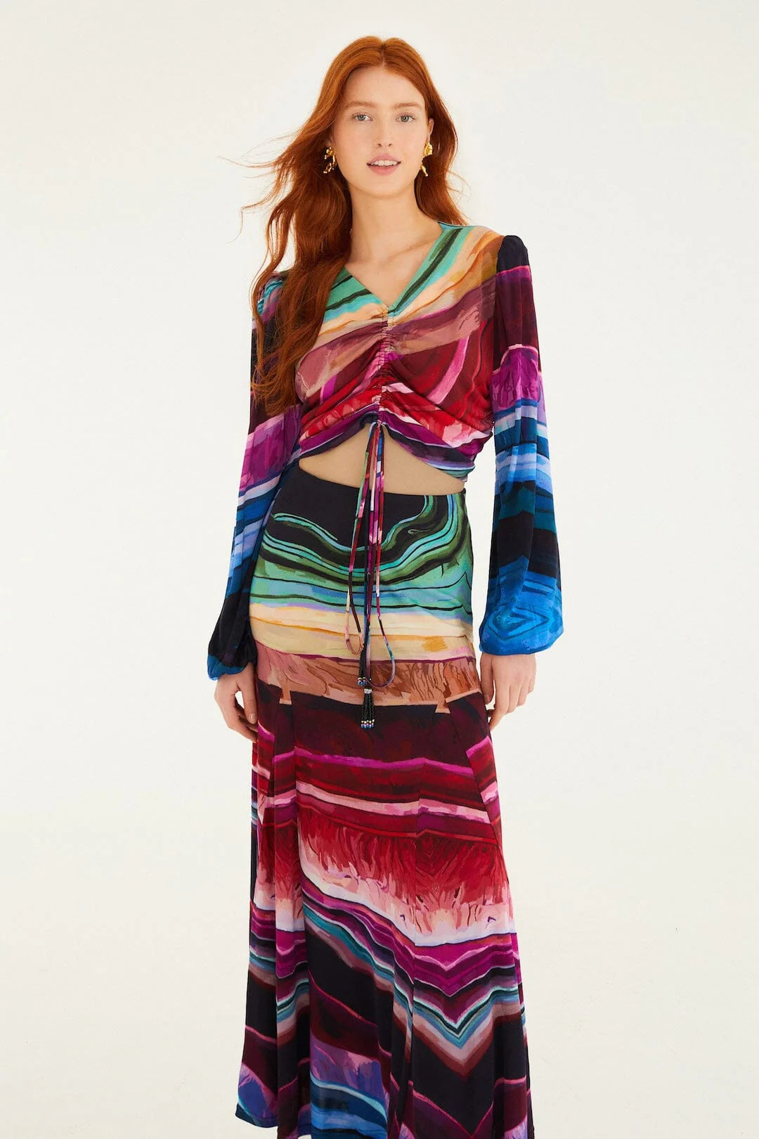 Precious Gems Maxi Skirt in Multicolor