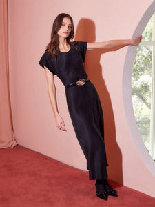 Emmeline Bias Dress in Black