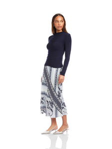 Selena Ruched Top in Navy