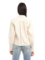 Load image into Gallery viewer, Faux Leather Top in Beige
