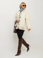 Load image into Gallery viewer, Yara Fringe Jacket in Cream
