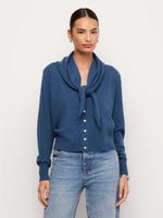 Load image into Gallery viewer, Wren Scarf Cardigan in Medium Blue
