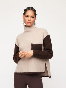 Colette Turtleneck Sweater in Stone