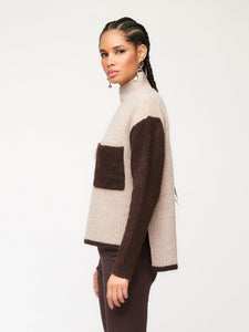 Colette Turtleneck Sweater in Stone