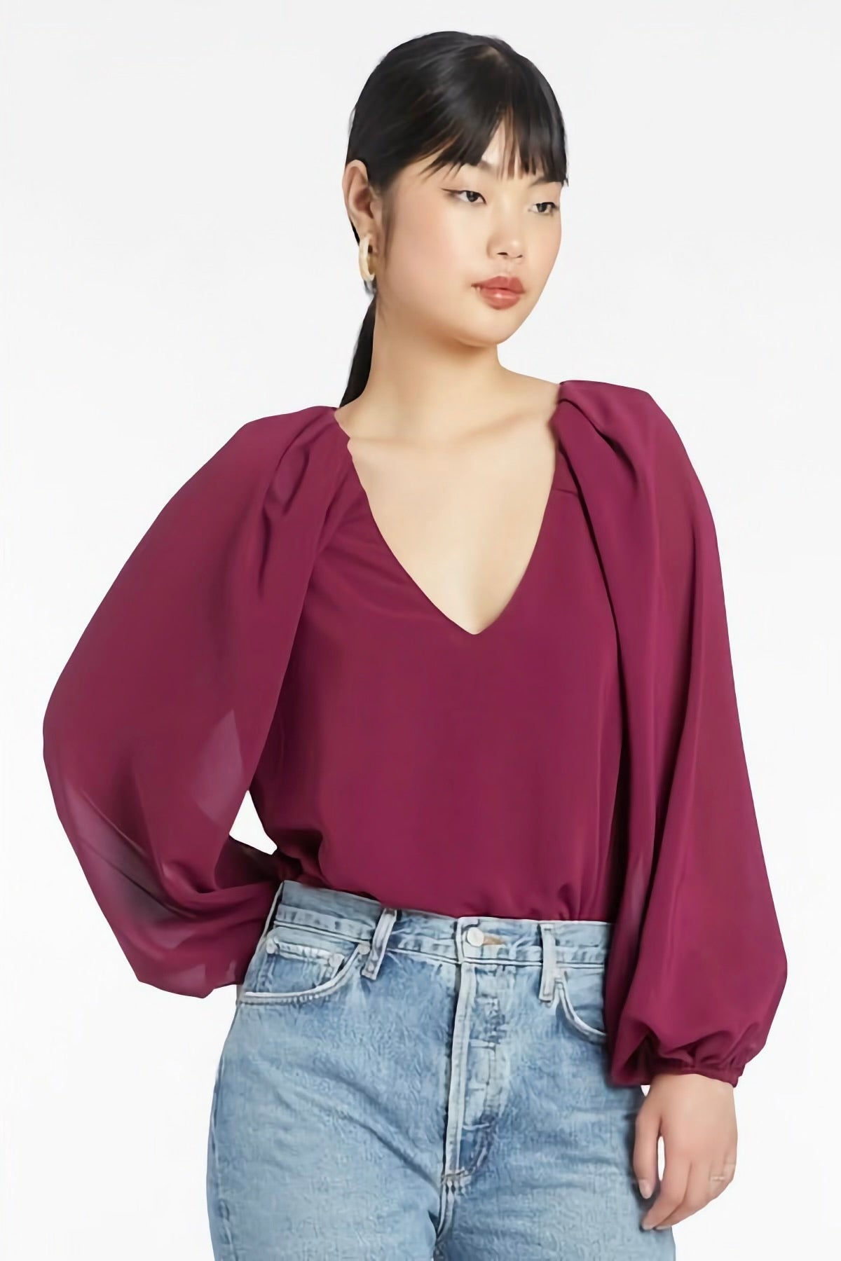 Naderre Top in Aubergine