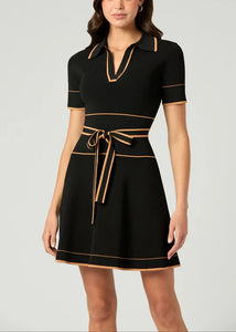 Maggie Dress in Jet/Terracotta