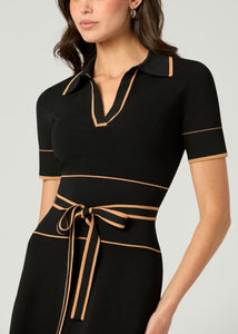 Maggie Dress in Jet/Terracotta