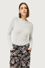 Load image into Gallery viewer, Perkins Collar Knit Top in Grey
