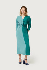 Load image into Gallery viewer, Colorblock Maxi Dress in Green/Teal
