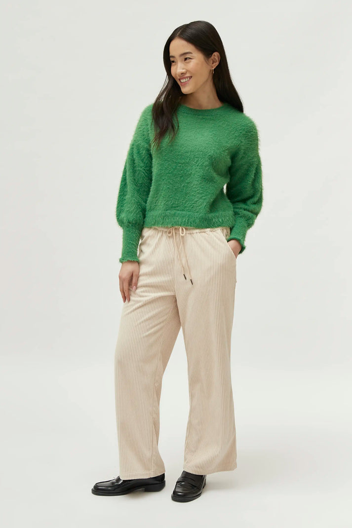 Eyelash Textured Sweater in Green