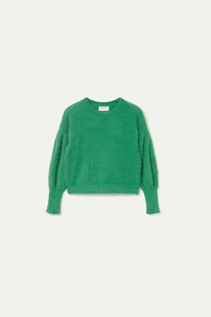 Eyelash Textured Sweater in Green