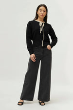 Load image into Gallery viewer, Bow Cardigan in Black
