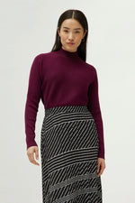 Load image into Gallery viewer, Mock Neck Flared Sweater in Purple
