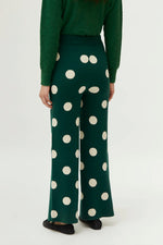 Load image into Gallery viewer, Polka Dot Knit Pant in Green
