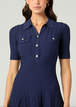 Load image into Gallery viewer, Antonia Knit Dress in Navy
