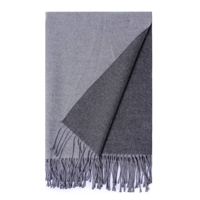 Reversible Shawl in Light Grey/Charcoal