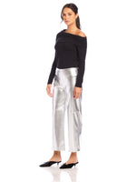 Load image into Gallery viewer, Faux Leather Cropped Pants in Silver
