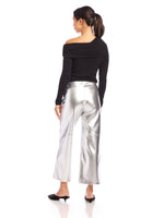 Load image into Gallery viewer, Faux Leather Cropped Pants in Silver
