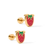 Load image into Gallery viewer, Screwback Stud Earrings in Strawberry Shortcake
