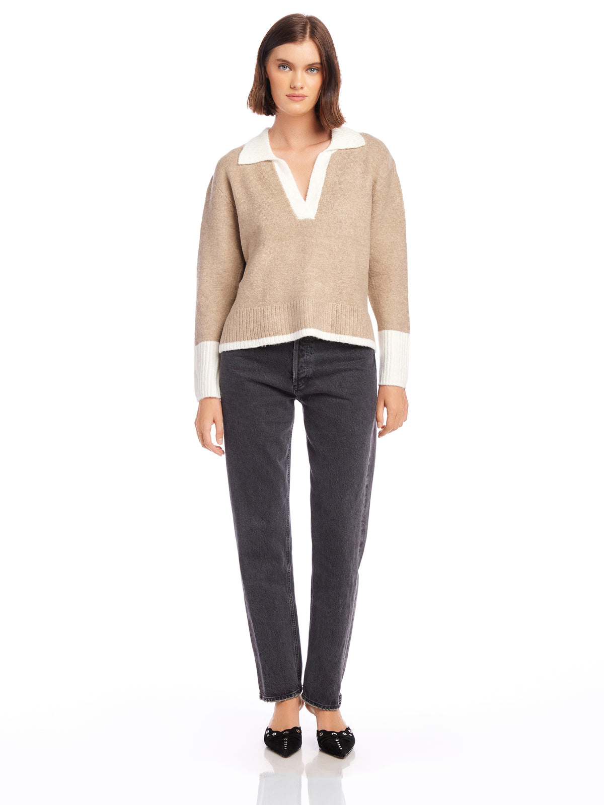 Mila Colorblock Sweater in Oat