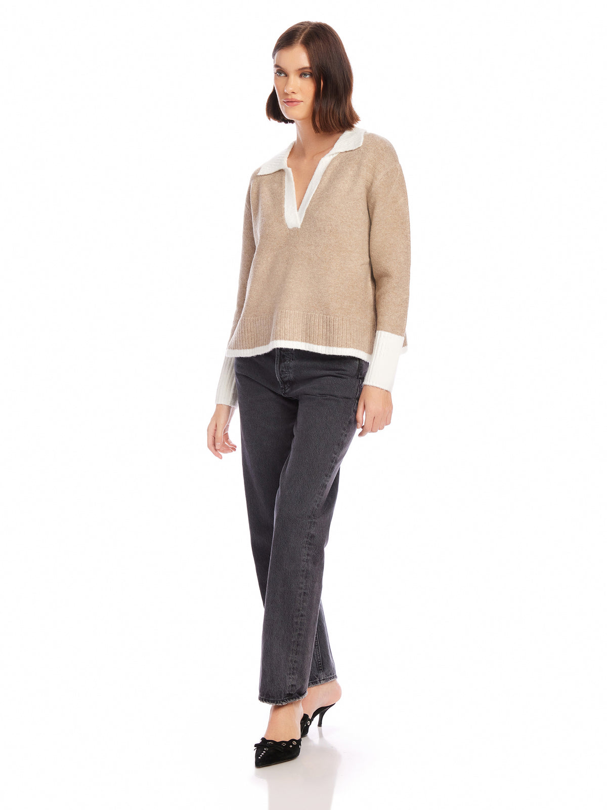 Mila Colorblock Sweater in Oat