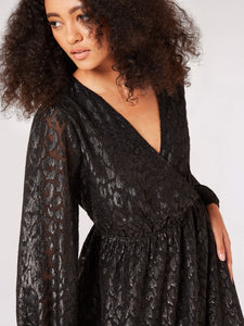 Animal Lurex Jacquard Dress in Black