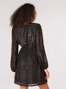 Animal Lurex Jacquard Dress in Black