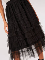 Load image into Gallery viewer, Tiered Tulle Skirt in Black
