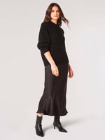 Load image into Gallery viewer, Bias Cut Maxi Slip Skirt in Black
