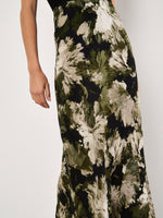 Load image into Gallery viewer, Paintbrush Floral Slip Skirt in Olive
